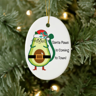Avo Merry Christmas! Adorable Avocado Couple Ceramic Tree Decoration