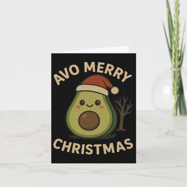 Avo Merry Christmas Funny Avocado Pun  Card (Front)