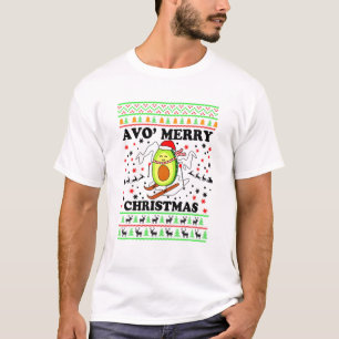 Avo Merry Christmas Funny Ugly Sweater Avocado Ski