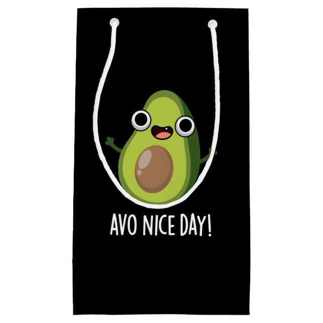 Avo Nice Day Funny Avocado Pun Dark BG Small Gift Bag (Front)