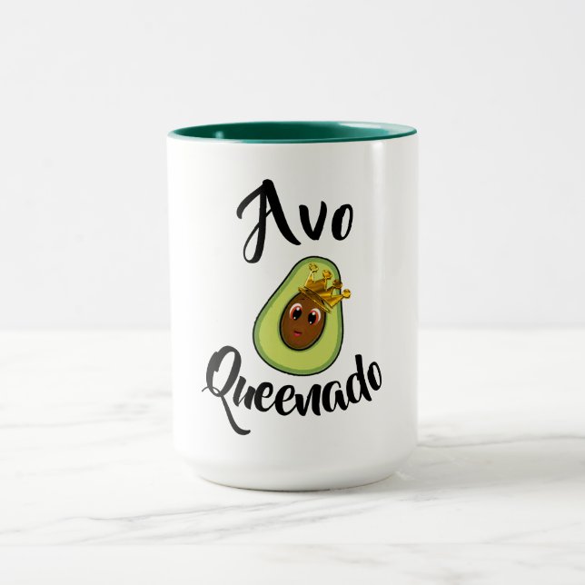 "Avo Queenado" Avocado Queen Healthy Diet  Funny Mug (Center)