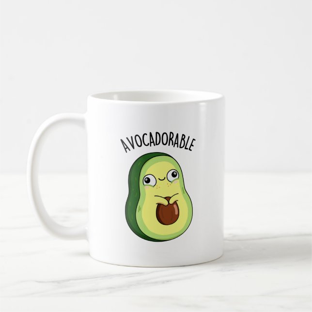 Avoc-adorable Funny Avocado Pun  Coffee Mug (Left)