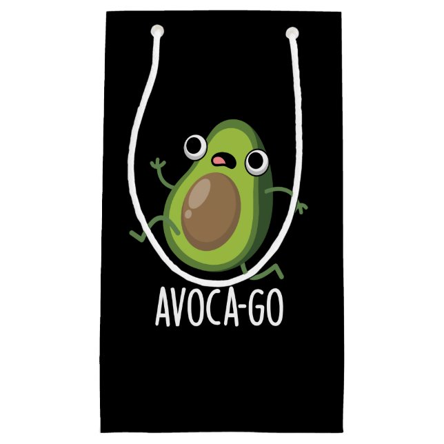 Avoca-go Funny Avocado Pun Dark BG Small Gift Bag (Front)