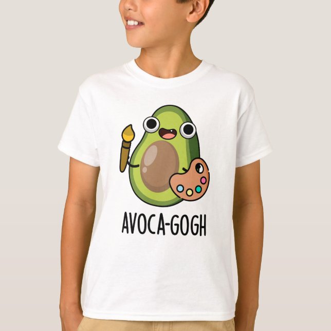 Avoca-gogh Funny Avocado Artist Pun  T-Shirt (Front)
