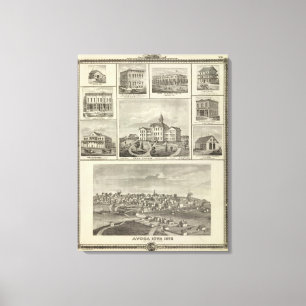 Avoca Penn College, Oskaloosa buildings in Dexter Canvas Print