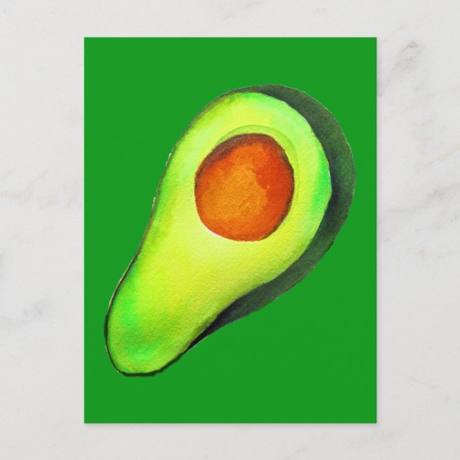Avocado addict green cute art postcard (Front)
