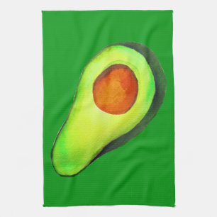 Avocado addict green cute art tea towel