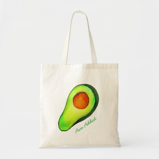 Avocado addict green cute art tote bag (Front)