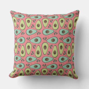 Avocado and Cilantro Salad Pattern Cushion