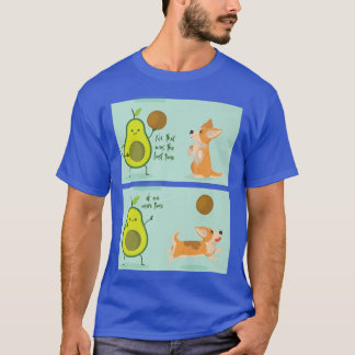Avocado And Corgi Playing Fetch Fetch T-Shirt