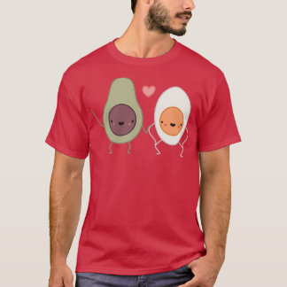 Avocado and Egg The Lovers Black T-Shirt
