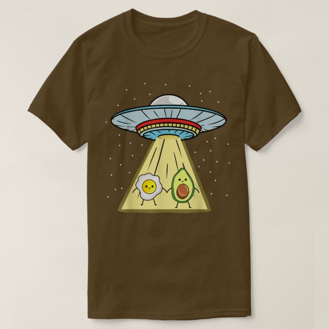Avocado And Egg Ufo Abduction  T-Shirt (Design Front)