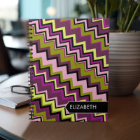 Avocado and Purple chevron Pattern - Custom Name