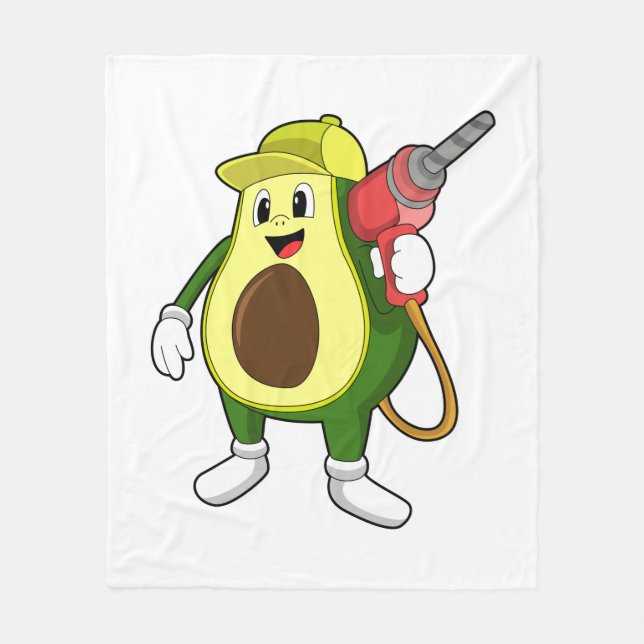 Avocado as Craftsman with Drill Fleece Blanket (Front)