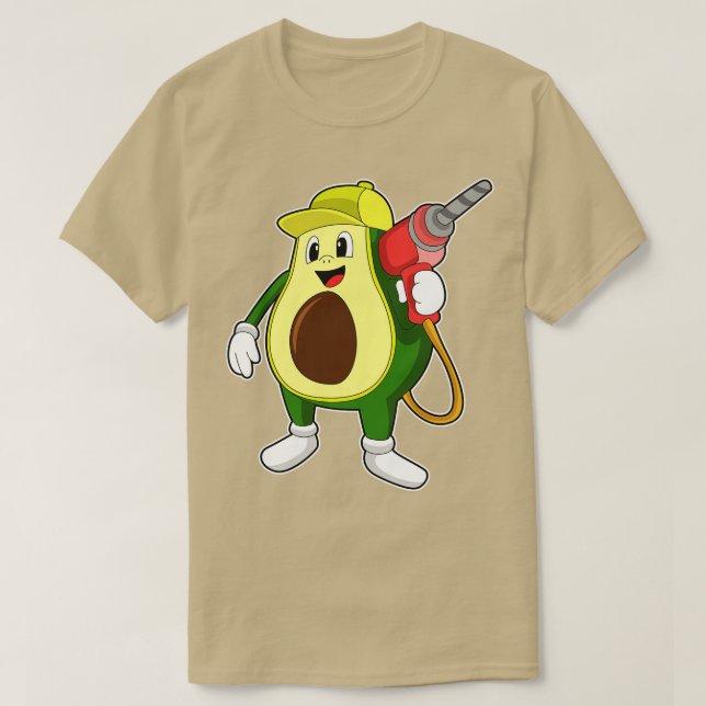 Avocado As Craftsman With Drill  T-Shirt (Design Front)