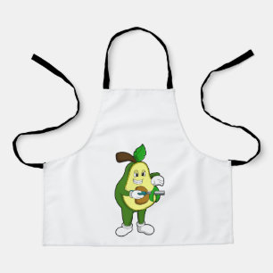 Avocado as Hairdresser with Razor Apron