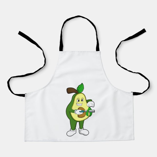 Avocado as Hairdresser with Razor Apron (Front)