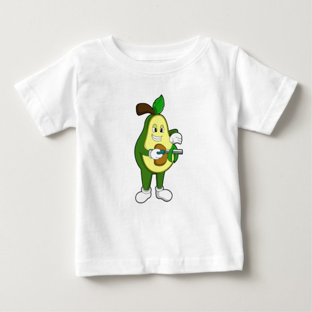 Avocado as Hairdresser with Razor Baby T-Shirt (Front)