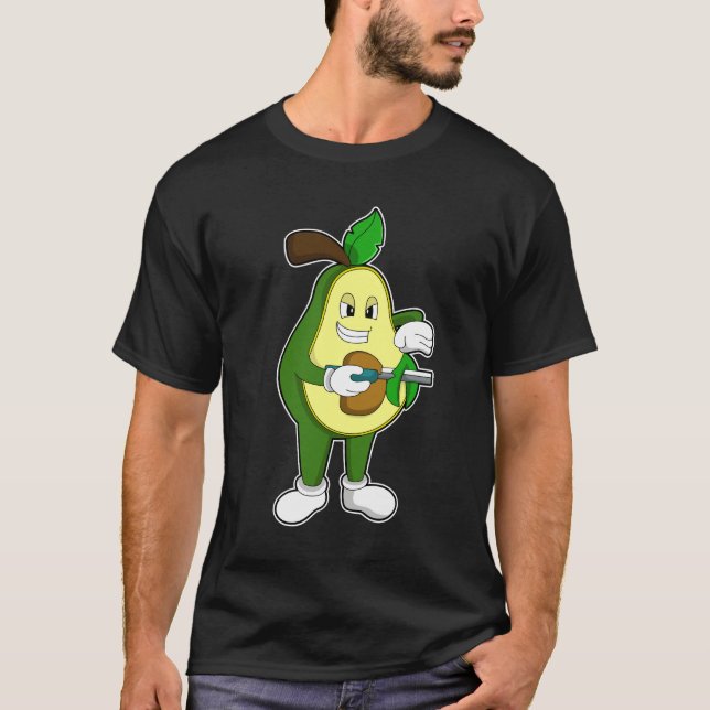 Avocado as Hairdresser with Razor T-Shirt (Front)