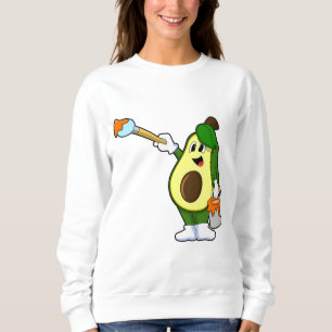 Avocado as Painter with Paint brush Sweatshirt