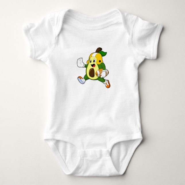 Avocado at Football Sports Baby Bodysuit (Front)