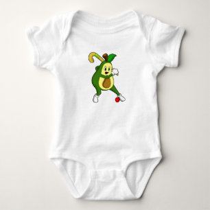 Avocado at Hockey with Hockey bat Baby Bodysuit