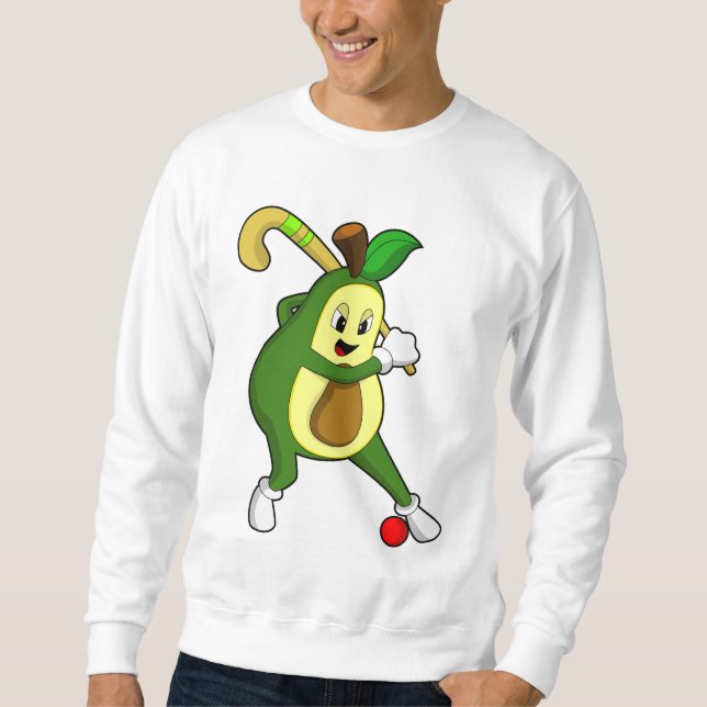 Avocado at Hockey with Hockey bat Sweatshirt (Front)