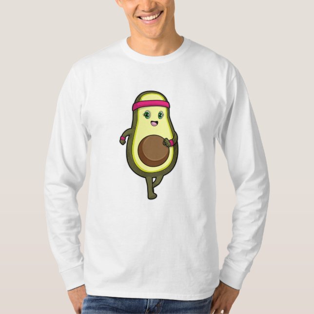 Avocado at Jogging with Headband T-Shirt (Front)