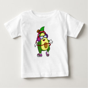 Avocado at Music with Headphone Baby T-Shirt