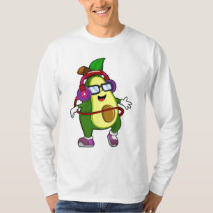 Avocado at Music with Headphone T-Shirt