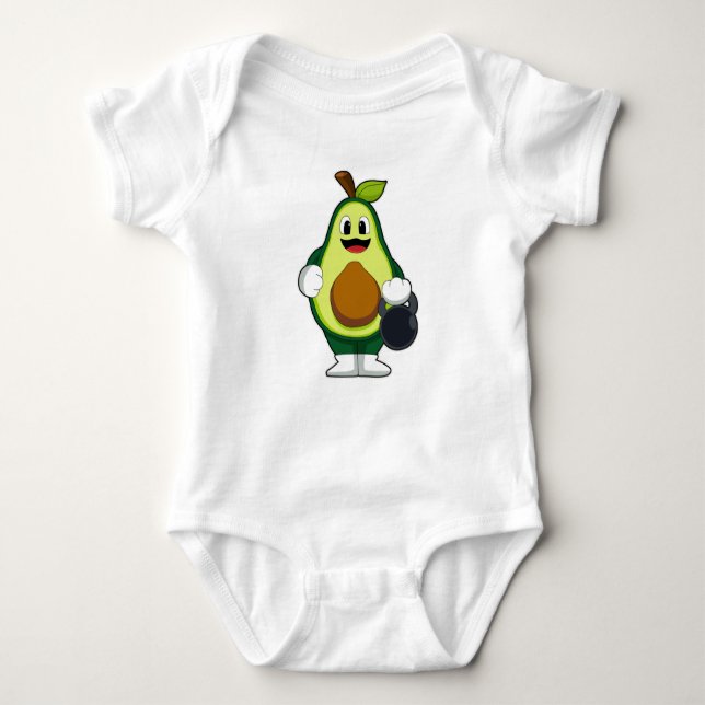 Avocado at Strength training with Dumbbells Baby Bodysuit (Front)