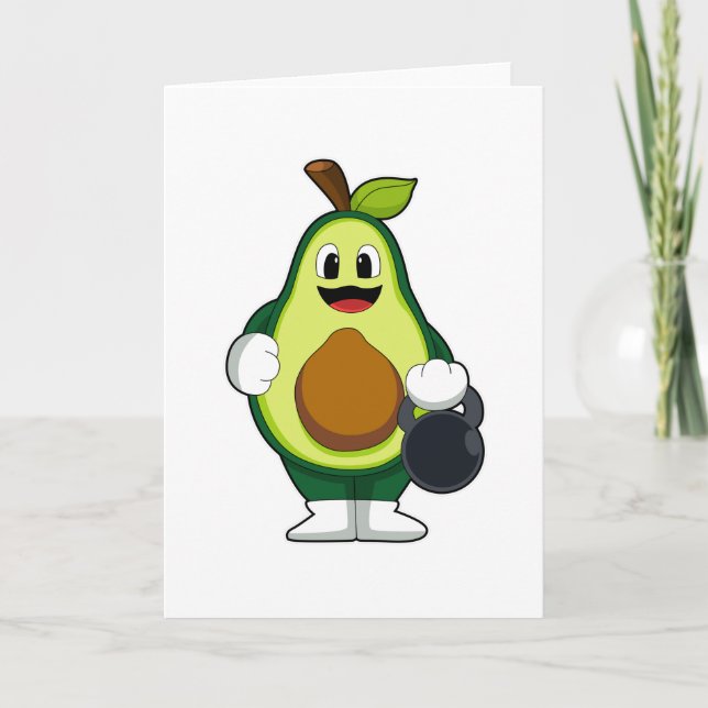 Avocado at Strength training with Dumbbells Card (Front)