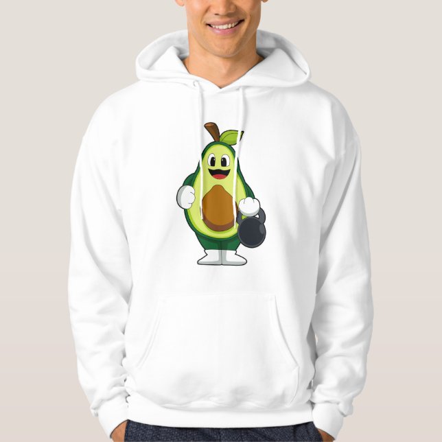 Avocado at Strength training with Dumbbells Hoodie (Front)
