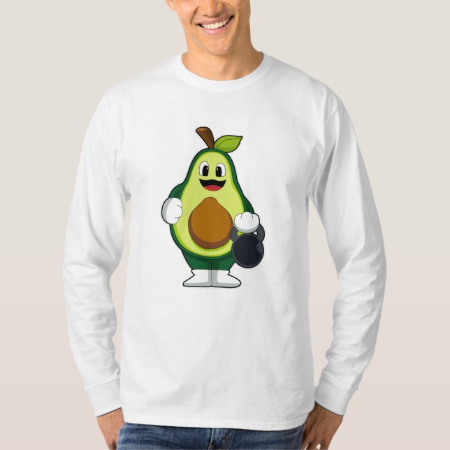 Avocado at Strength training with Dumbbells T-Shirt (Front)