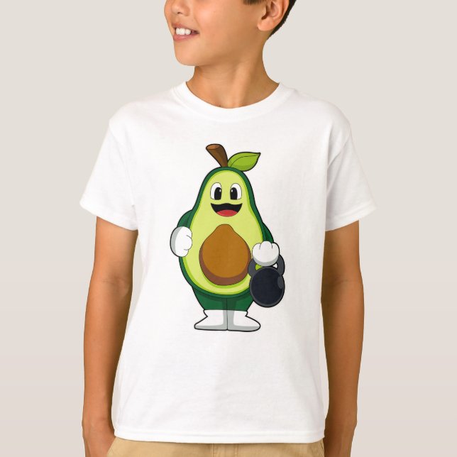 Avocado at Strength training with Dumbbells T-Shirt (Front)