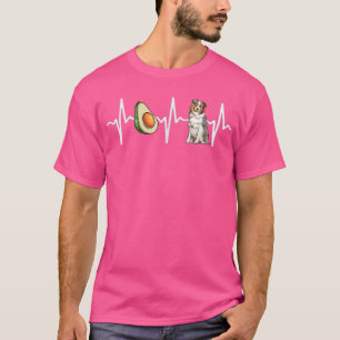 Avocado Australian Shepherd Heartbeat Dog Lover  T-Shirt