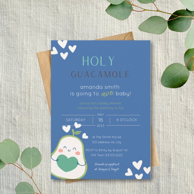 Avocado Baby Shower, Baby Boy  Invitation (Creator Uploaded)