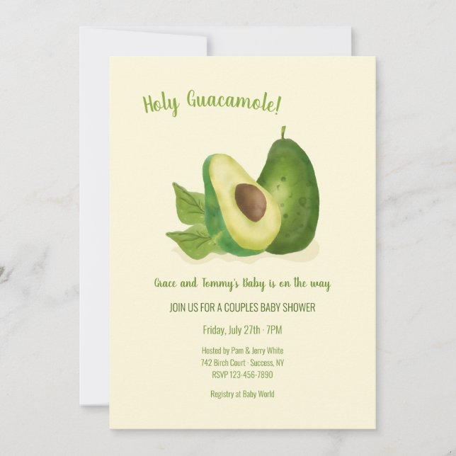Avocado Baby Shower Invitation (Front)
