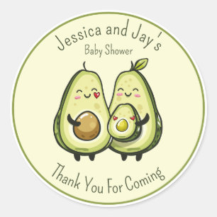Avocado Baby Shower Stickers