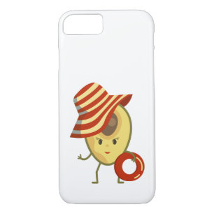 Avocado beach girl with sun hat and swim ring Case-Mate iPhone case