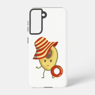 Avocado beach girl with sun hat and swim ring samsung galaxy case