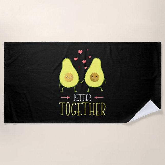 Avocado Better Together Beach Towel (Front)