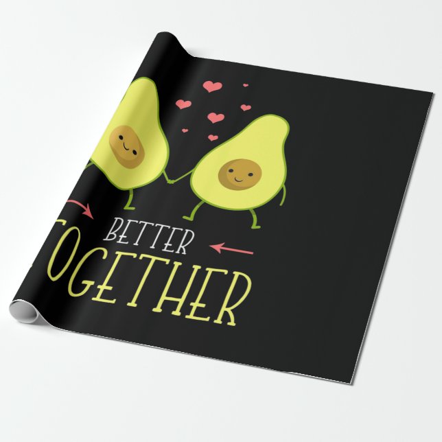 Avocado Better Together Wrapping Paper (Unrolled)