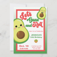 Avocado Birthday Party Kids Green Red Birthday