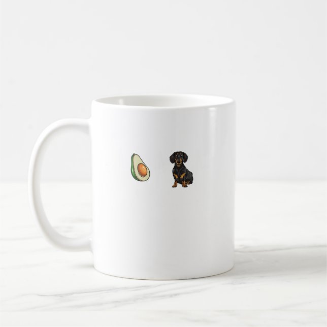 Avocado Black Dachshund Heartbeat Dog Lover. Perfe Coffee Mug (Left)