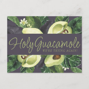Avocado Blossoms Punny Rustic New Wedding Date Postcard