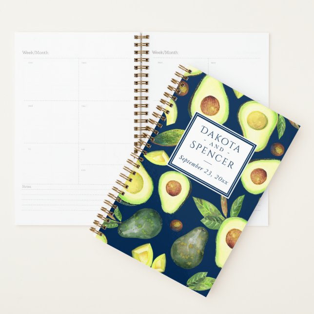 Avocado Blossoms | Rustic Navy Blue Pattern Planner (Display)