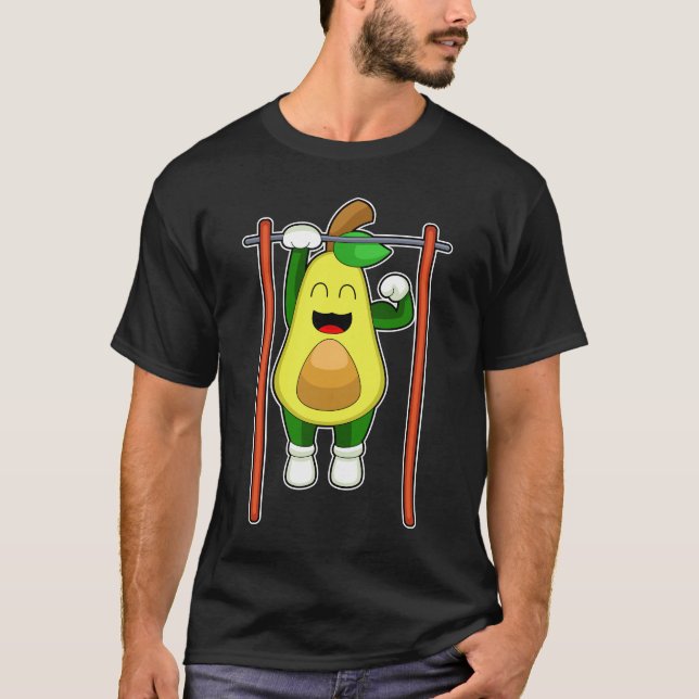 Avocado Bodybuilder Pull ups Fitness T-Shirt (Front)