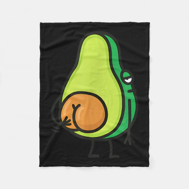 Avocado Butt Scratching, Funny, Jokes, Sarcastic  Fleece Blanket (Front)