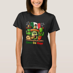 Avocado Cactus Mariachi Cinco De Mayo Taco Mexican T-Shirt